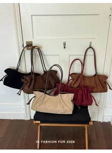 Koreaanse stijl suède tote tas minimalistische schoudertas casual grote capaciteit.