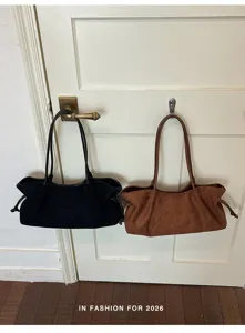 Koreaanse minimalistische faux suède shopper tas veelzijdige casual schoudertas groot