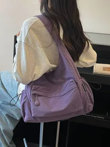 Borsa a tracolla viola casual minimalista grande capacità borsa hobo donna lavoro