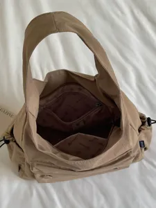 Borsa a spalla casual in nylon da donna, grande borsa hobo, elegante borsa da lavoro quotidiana.