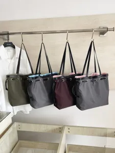Grosse Kapazitaet Nylon Kordelzug Shopper Tasche Alltag Pendler Umhaengetasche Damen