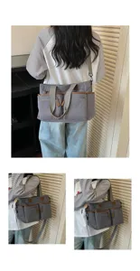 Casual corduroy shopper voor dames, grote capaciteit schoudertas crossbody tas.