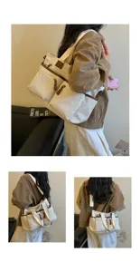 Gedetailleerd overzicht van casual corduroy shopper met meerdere praktische zakken.