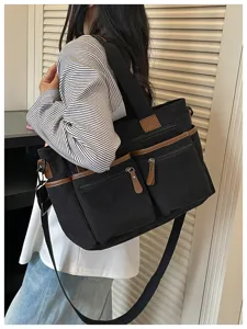 Corduroy shopper tas casual grote capaciteit schoudertas multi-vakken voor stijlvolle dames