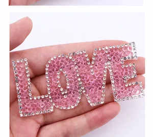 Glitterende strass LOVE letter patch voor kleding tassen DIY decoratie accessoires applicaties