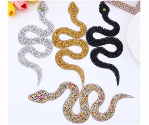 Snake rhinestone patches DIY hotfix applique for clothing bags decorative crystal diamond appliques