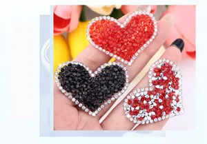 Patch Strass Cœur Multicolore Thermocollant DIY Applique Cristal Vêtements Accessoires