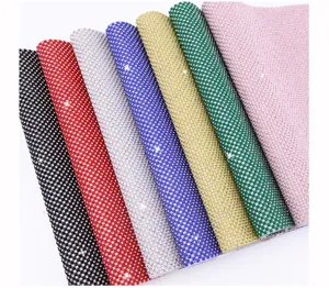 Colorful resin rhinestone mesh sheets with hot melt adhesive backing for DIY clothing bags decoration