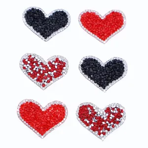 Patch Strass Cœur Thermocollant Strass Cristaux Applique Vêtements Accessoires DIY