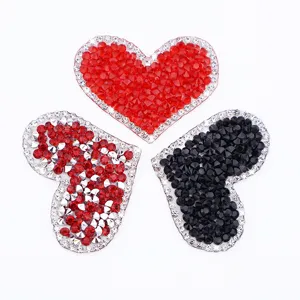 Strass thermocollant motif coeur applique cristal pour vetements et accessoires DIY