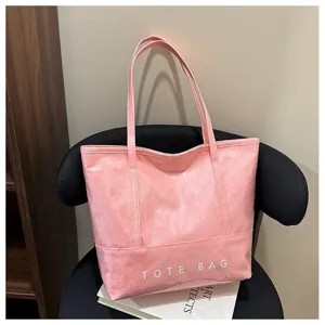 Rosa wasserdichte DuPont Papier Tote Bag, grosse Kapazitaet Damen Schulterhandtasche.