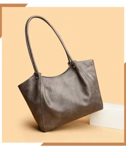Retro dames handtas grote capaciteit schoudertas elegante lederen shopper modieuze schoudertas