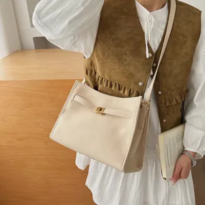 Borsa a tracolla donna minimalista tinta unita grande capacità elegante stile casual moda