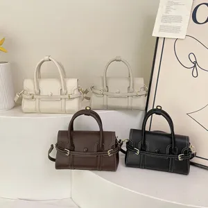 Retro dames handtas minimalistische PU lederen schoudertas elegante shopper tas mode