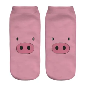 Unisex Cartoon Varken Bedrukte Korte Sokken Polyester Ademend Leuke Dier Laag Gesneden Sokken Casual Dagelijkse Mode Sokken