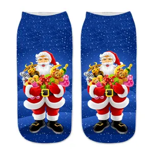 Winter Christmas new 3D printed socks cute Santa Claus pattern cozy festive daily wear apparel items