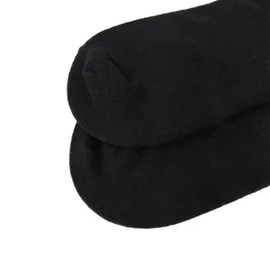 Black cotton jacquard couple socks detail, breathable comfy casual streetwear hosiery.