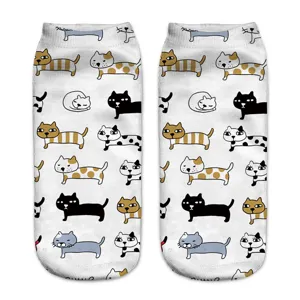 Donne Uomini Unisex Calzini alla Caviglia con Stampa 3D di Cartoni Animati Animale Carino Poliestere Calzini Corti Casual Moda