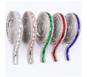Ruband de strass autocollant DIY décoratif cristal bande de perçage accessoires de vêtement