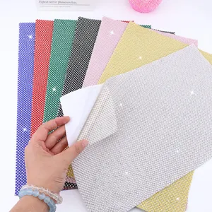 Colorful resin rhinestone mesh sticker hot melt adhesive DIY decorative sheet for shoes bags