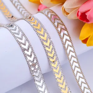 Adhesive rhinestone strip DIY sparkling crystal ribbon for clothing accessories and crafts decoration