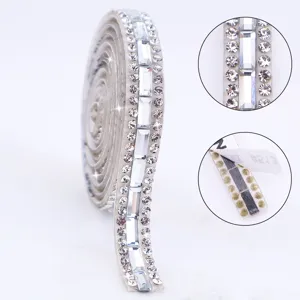 Bande de strass autocollante ruban de diamants pour bricolage décoration de vêtements