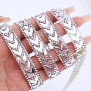 Laser rhinestone strip self-adhesive DIY sparkly crystal diamond tape for crafts clothing decor.