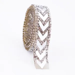 Self-adhesive rhinestone strip DIY decorative ribbon for crafts, clothing and box decor.