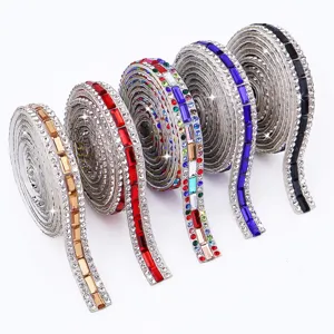 Ruban Strass Autocollant Rouleaux Diamant Cristal Bricolage Accessoire Vêtement Décoration