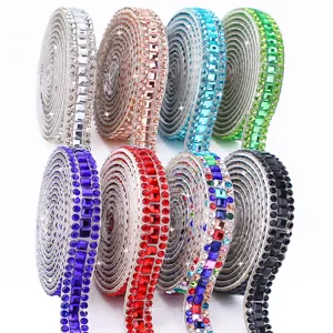 DIY Kristallglas Strass Strip Zelfklevend Glinsterend Diamant Afwerking Lint Voor Ambacht Decor Kleding Accessoires