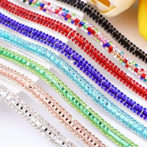 Zelfklevende strass steentjes strip van glas DIY accessoires kristal diamant sticker trim