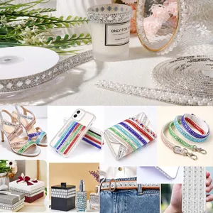 Zelfklevende strass lint DIY kristal diamant lint glans sticker voor ambachtelijke accessoires