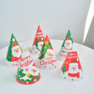 Christmas Party Hats Paper Cone Hats Assorted Festive Holiday Dress Up Headwear For Kids Adults Celebration