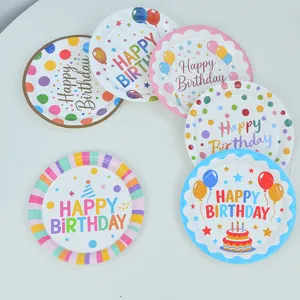 Piatti di Carta a Pois Stile Ins Stoviglie per Festa di Compleanno Usa e Getta Punti di Colore Minimalisti Decorazione Festiva
