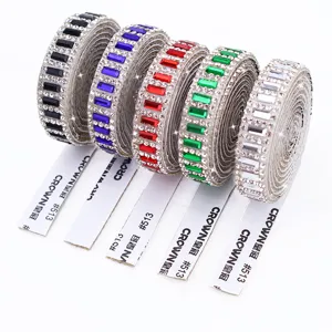 Self-adhesive rhinestone strip crystal diamond ribbon for DIY craft clothing accessory decor