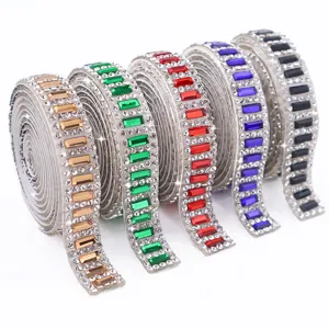 Self-adhesive rhinestone ribbon bling diamond wrap crystal mesh roll for DIY crafts clothing decoration