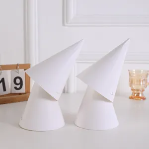 Children DIY Blank White Paper Hat Kindergarten Hand Painted Solid Color Party Hat Paper Art Craft Supplies