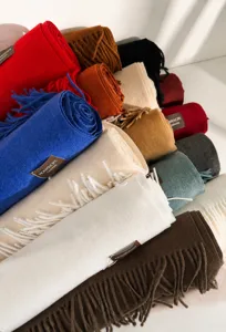 Minimalistischer einfarbiger Kaschmir-Imitat-Schal, warmer Winterschal für Damen.