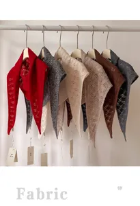 Dames opengewerkt gebreid wollen kleine driehoekige sjaal herfst winter mode nekwrap
