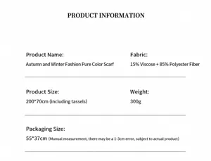 Produktspezifikationsdetails zeigen detailliertes Material, Maße und Gewicht für Kunden.