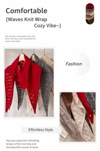Kleine opengewerkte wollen driehoekssjaal voor dames, elegante winterhalswarmer, zachte gebreide sjaal.