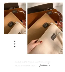 Kuscheliger einfarbiger Kunst-Kaschmir Winterschal für Damen, eleganter warmer Halswärmer.