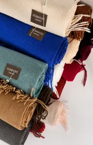 Minimalistischer vielseitiger einfarbiger Kaschmir-Gefühl-Schal für Damen Winter Schal