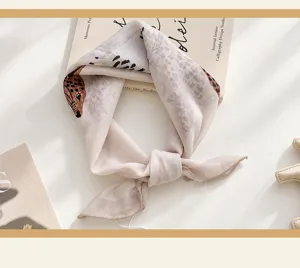 Retro Tiermuster Schal, elegantes leichtes Halstuch für stilvolle Outfits und Mäntel.