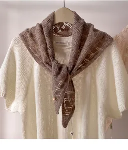 Gebreide holle driehoekige sjaal vrouwen herfst winter effen halsomslag mode chic