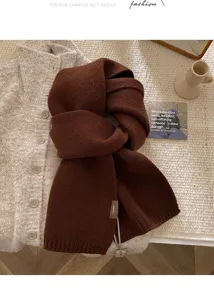 Cozy brown knitted scarf for women winter daily warmth, soft texture stylish winter accessory.
