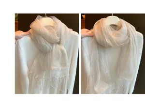 Leichter doppelter Netzschal und Schal, elegantes transparentes Design fuer Fruehling.