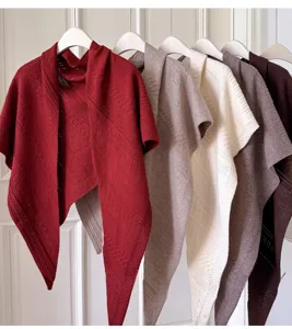 Strick Dreieckstuch Schal Winter dick warm Old Money Cape Mode Damen Accessoires Oberbekleidung