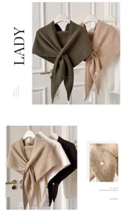 Koreanischer Stil Strick-Dreiecksschal Schultertuch vielseitiger warmer Winterschal