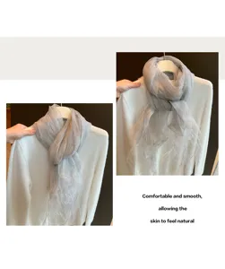 Leichter grauer Nettschal für Damen, eleganter Frühlings- und Sommer-Umhang Schal.